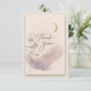 Remerciements Carte de remerciement à l'aquarelle lavande rêveus