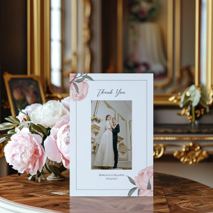 Remerciements Carte de remerciement à motif de pivoine aquarelle