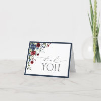 Carte de Remerciement à Motif Floral et Écriture S