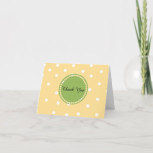 Remerciements Carte de remerciement à pois jaunes et blancs