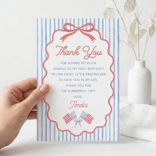 Remerciements Carte de remerciement à rayures pour anniversaire 