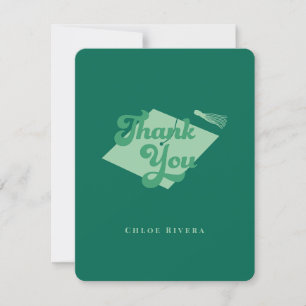 Remerciements Carte de remerciement à ruban vert émeraude