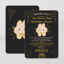 Carte de remerciement anniversaire enfants lapin m