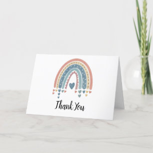 Remerciements Carte de remerciement aquarelle arc-en-ciel boho b