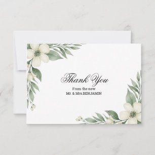 Remerciements Carte de remerciement aquarelle élégante de fleur