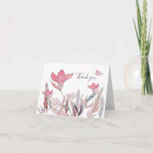Remerciements Carte de remerciement aquarelle Fleurs – Élégante 