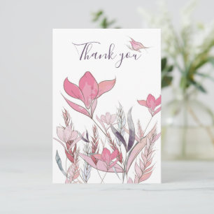 Remerciements Carte de remerciement aquarelle Fleurs – Élégante