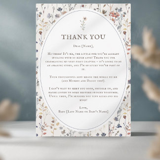 Remerciements Carte de remerciement aquarelle pour Baby Shower,
