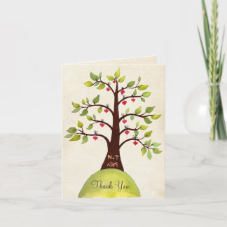 Remerciements Carte de remerciement arbre monogramme printemps a
