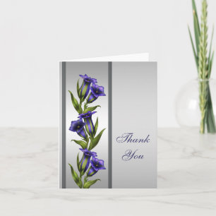 Remerciements Carte de remerciement argent violet cristal violet