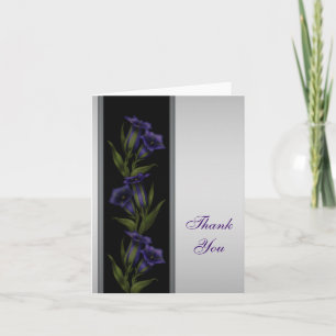 Remerciements Carte de remerciement argent violet cristal violet