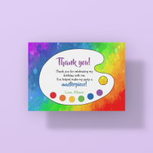 Carte de remerciement Art Party | Paint Party