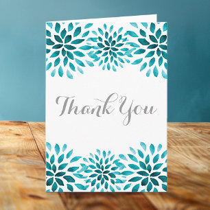 Remerciements Carte de remerciement au chrysanthème aquarelle sa