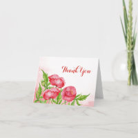 Carte de remerciement au coquelicot à l'aquarelle