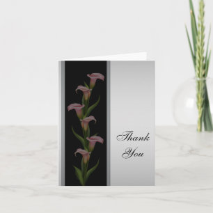 Remerciements Carte de remerciement au lys calla argenté