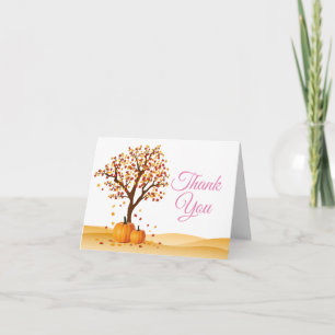 Remerciements carte de remerciement automne arbres citrouille