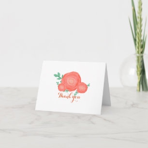 Remerciements Carte de remerciement aux fleurs florales orange p