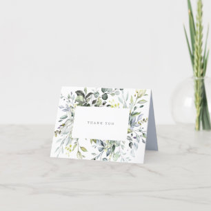 Remerciements Carte de remerciement aux florales bleu poussiéreu