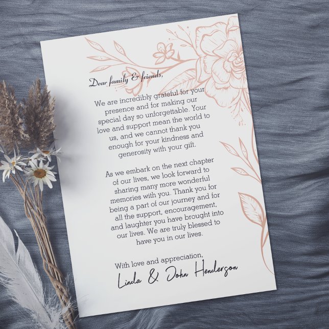 Remerciements Carte de remerciement avec code QR floral simple m (Leave a lasting impression and express your thanks in a truly special and meaningful way.)