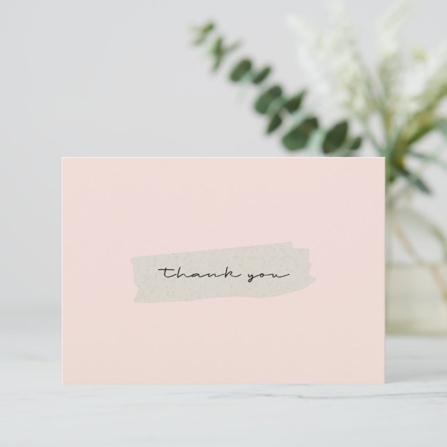 Remerciements Carte de remerciement avec coup de pinceau Kraft a (Debout devant)