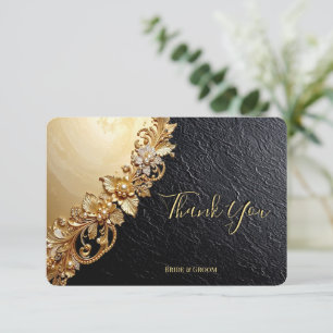 Remerciements Carte de remerciement avec embellissements floraux