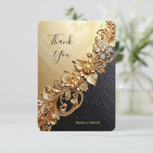 Remerciements Carte de remerciement avec embellissements floraux