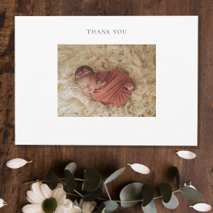 Remerciements Carte de remerciement avec photo de bébé dans un c