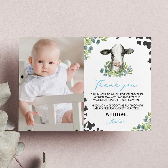 Remerciements Carte de remerciement avec photo pour l'anniversai (Créateur téléchargé)