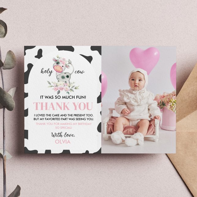 Remerciements Carte de remerciement avec photo pour l'anniversai (Créateur téléchargé)