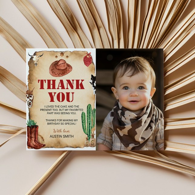 Remerciements Carte de remerciement avec photo pour l'anniversai (Créateur téléchargé)