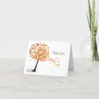 Remerciements Carte de remerciement avec thème d'automne (intéri