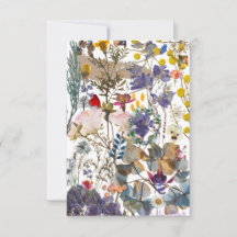 Carte de remerciement avec un collage de fleurs (b