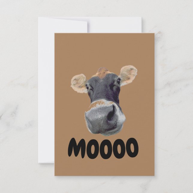 Remerciements Carte de remerciement avec visage de vache MOOOO (Devant)