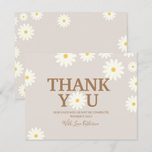 Remerciements carte de remerciement Baby Shower Bohème Daisy Flo