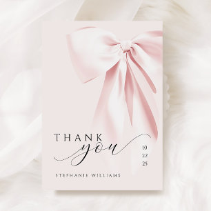 Remerciements Carte de remerciement Baby Shower Ruban Rose