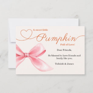 Remerciements Carte de remerciement Baby Shower Ruban Rose Fil