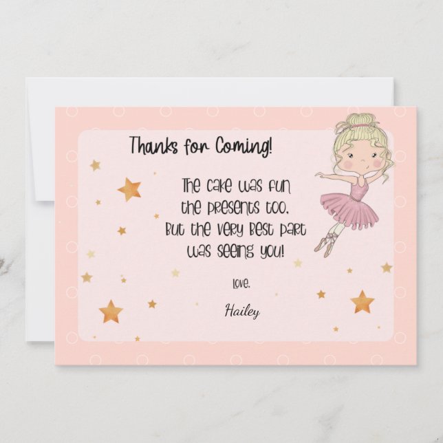 Remerciements Carte de remerciement Ballerine Lumineuse (Devant)