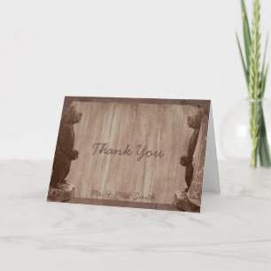 Remerciements Carte de remerciement Barn Wood Bears Country