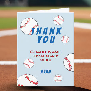Remerciements Carte de remerciement Baseball Coach