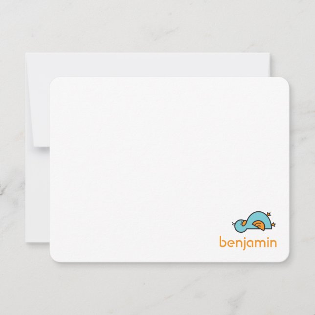 Remerciements Carte de remerciement bébé garçon Cartoon SIlly Du (Devant)