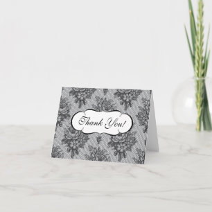 Remerciements Carte de remerciement Black French Lace