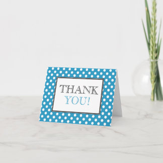 Remerciements Carte de remerciement bleue à pois blancs