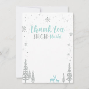 Remerciements Carte de remerciement Blue & Silver Winter Wonderl