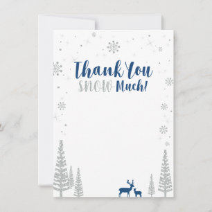 Remerciements Carte de remerciement Blue & Silver Winter Wonderl