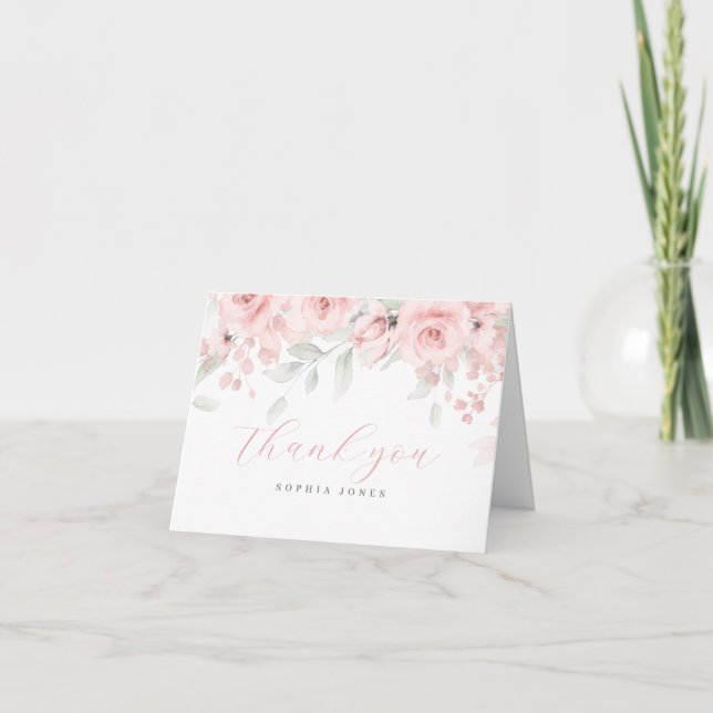 Remerciements Carte de remerciement Blush Pink Baby in Bloom (Devant)