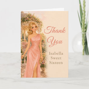 Remerciements Carte de remerciement Blush Pink Garden Sweet Sixt