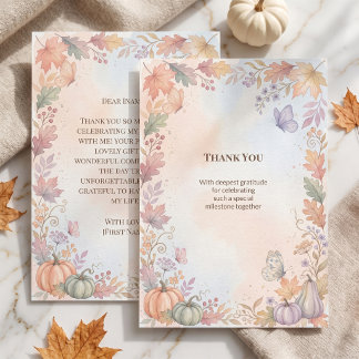 Remerciements Carte de remerciement Boho automne à plat