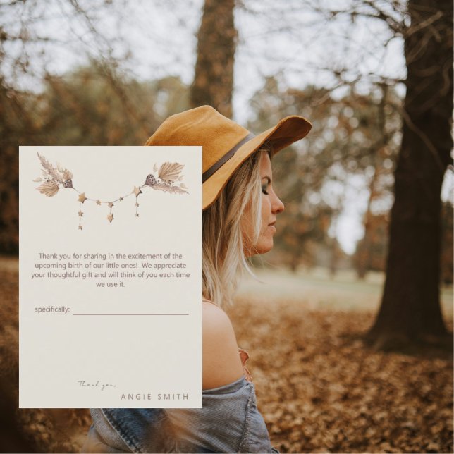 Remerciements Carte de remerciement Boho Baby Shower (Créateur téléchargé)