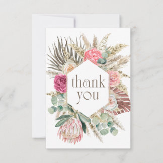 Remerciements Carte de remerciement Boho Flower Shower
