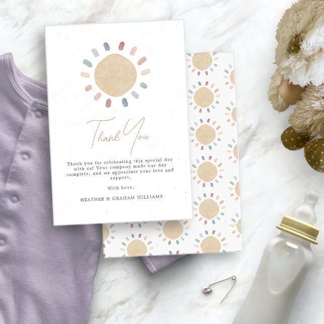 Remerciements Carte de remerciement Boho Soleil (Boho Sun Baby Shower Thank You Card
)